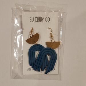 Blue and Gold Earrings